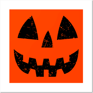 Retro Pumpkin Face Funny Posters and Art